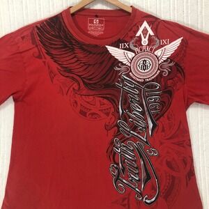 Southpole Graphic Print T-Shirt Truth Liberty 1991‎ Red Men's Size 5XB